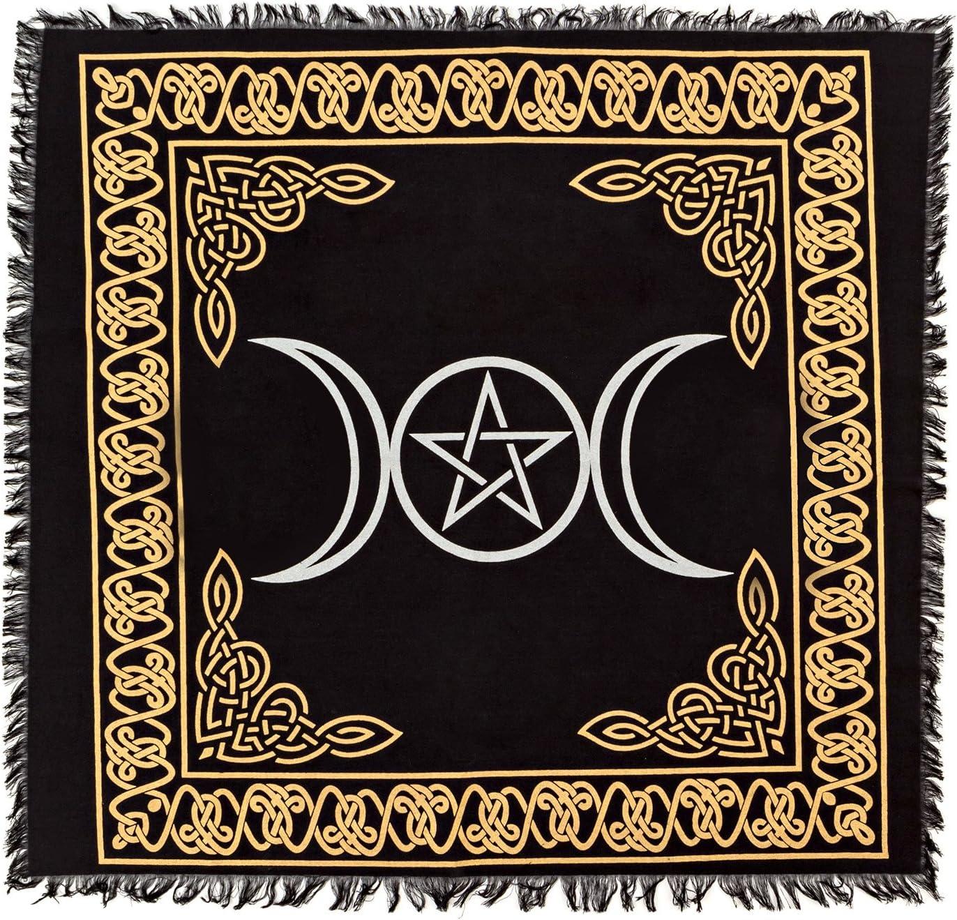 imageDeluxe Wiccan Altar Kit  Witchcraft Supplies for Beginners Witchy Gifts Spiritual Decor  Triquetra Altar Table SetDeluxe  Pentagram
