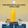 image100 Pure Beeswax Candle  Medium Pillar Candle  60 Hour Burn Time  3x4 Inch  Alternative ImaginationExtra Large