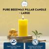image100 Pure Beeswax Candle  Medium Pillar Candle  60 Hour Burn Time  3x4 Inch  Alternative ImaginationLarge