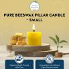 image100 Pure Beeswax Candle  Medium Pillar Candle  60 Hour Burn Time  3x4 Inch  Alternative ImaginationSmall