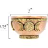 image7 Chakras Copper Offering Bowl  for Altar Use Ritual Offerings Home Decor Chakra Decor Meditation Accessories  Incense Holder and Smudge Bowl for Smudge Sticks Incense ConesTriple Moon