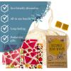 image7 Pc Beeswax Wraps for Food Snacks Sandwich Bread  Reusable Eco Friendly Kitchen Storage and Zero Waste  4 Wraps 2 Beeswax Bars and Cotton Mesh Market Bag  Alternative Imagination