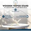 imageAlternative Imagination 8 Natural Wooden Tripod Stand  Home Decor Holder for Abalone Shell Crystal Ball Trinket Dish Jewelry Dish Key Bowl Geode and MoreNatural