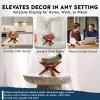 imageAlternative Imagination 8 Natural Wooden Tripod Stand  Home Decor Holder for Abalone Shell Crystal Ball Trinket Dish Jewelry Dish Key Bowl Geode and MoreStained
