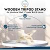 imageAlternative Imagination 8 Natural Wooden Tripod Stand  Home Decor Holder for Abalone Shell Crystal Ball Trinket Dish Jewelry Dish Key Bowl Geode and MoreNatural