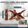 imageAlternative Imagination 8 Natural Wooden Tripod Stand  Home Decor Holder for Abalone Shell Crystal Ball Trinket Dish Jewelry Dish Key Bowl Geode and MoreStained