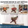 imageAlternative Imagination 8 Natural Wooden Tripod Stand  Home Decor Holder for Abalone Shell Crystal Ball Trinket Dish Jewelry Dish Key Bowl Geode and MoreStained
