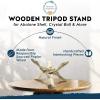 imageAlternative Imagination 8 Natural Wooden Tripod Stand  Home Decor Holder for Abalone Shell Crystal Ball Trinket Dish Jewelry Dish Key Bowl Geode and MoreNatural