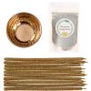 imagePalo Santo Home Incense Kit  10 Rolled Incense Sticks White Sand Hammered Copper Offering BowlHammered Copper Rolled Sticks