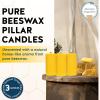 imageWhite Ivory Beeswax Candles  Diamond Pillar Candles 2x4 Inch  Modern Home Decor Wedding Decor Gifts  Smokeless Dripless Unscented  3 Pack  Alternative ImaginationYellow