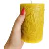 imageWild Meadow Beeswax Candles  3x4 Beeswax Pillar Candles Naturally Whitened ampamp Additive Free  40 Hours  Smokeless Dripless Unscented  for Home Decor Gifts  1 Pack  Alternative ImaginationYellow