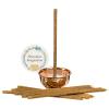imagePalo Santo Home Incense Kit  10 Rolled Incense Sticks White Sand Hammered Copper Offering BowlHammered Copper Rolled Sticks