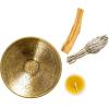 imagePalo Santo and White Sage Smudge Kit with Incense Holder Beeswax Candle  Energy Cleansing Spiritual Gifts Witchy Gifts  Flower of Life Brass Incense Burner  Alternative Imagination