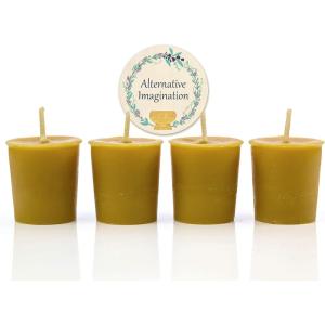 image12 Pack of Beeswax Votive Candles  100 Pure Natural Beeswax with Natural Light Honey Scent  15 Hour Burn  Alternative Imagination4 Pack