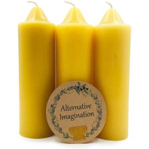 image3 Pack Emergency Candles Made from Pure Beeswax Slow Burn time for Hurricanes Power outages and More
