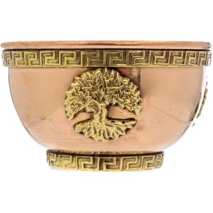 image7 Chakras Copper Offering Bowl  for Altar Use Ritual Offerings Home Decor Chakra Decor Meditation Accessories  Incense Holder and Smudge Bowl for Smudge Sticks Incense ConesTree of Life