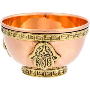 image7 Chakras Copper Offering Bowl  for Altar Use Ritual Offerings Home Decor Chakra Decor Meditation Accessories  Incense Holder and Smudge Bowl for Smudge Sticks Incense ConesHamsa Hand