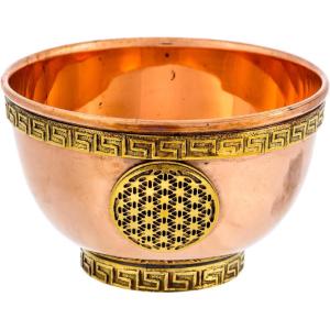 image7 Chakras Copper Offering Bowl  for Altar Use Ritual Offerings Home Decor Chakra Decor Meditation Accessories  Incense Holder and Smudge Bowl for Smudge Sticks Incense ConesFlower of Life