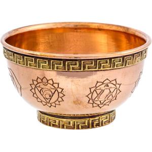 image7 Chakras Copper Offering Bowl  for Altar Use Ritual Offerings Home Decor Chakra Decor Meditation Accessories  Incense Holder and Smudge Bowl for Smudge Sticks Incense Cones7 Chakras
