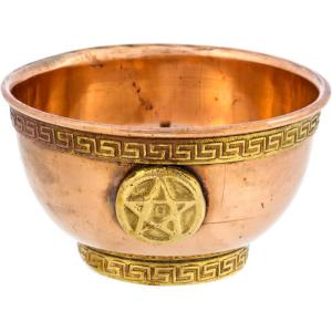image7 Chakras Copper Offering Bowl  for Altar Use Ritual Offerings Home Decor Chakra Decor Meditation Accessories  Incense Holder and Smudge Bowl for Smudge Sticks Incense ConesPentagram