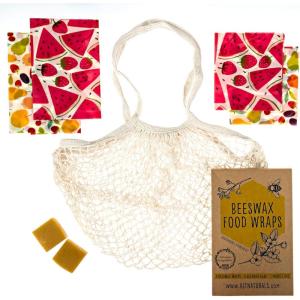 image7 Pc Beeswax Wraps for Food Snacks Sandwich Bread  Reusable Eco Friendly Kitchen Storage and Zero Waste  4 Wraps 2 Beeswax Bars and Cotton Mesh Market Bag  Alternative Imagination