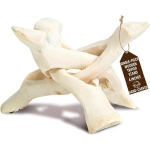 imageAlternative Imagination 8 Natural Wooden Tripod Stand  Home Decor Holder for Abalone Shell Crystal Ball Trinket Dish Jewelry Dish Key Bowl Geode and MoreNatural