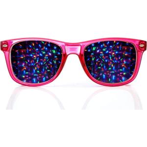 imageAlternative Imagination Premium Starburst Diffraction Glasses  Ideal for Raves Festivals and MoreTransparent Red