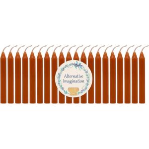 imageAlternative Imagination Set of 20 Brown Unscented 4 Inch Tall Chime Candles Altar SpellBrown