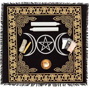 imageDeluxe Wiccan Altar Kit  Witchcraft Supplies for Beginners Witchy Gifts Spiritual Decor  Triquetra Altar Table SetStandard  Bowl