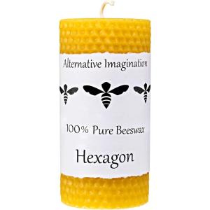 imageHoneycomb White Beeswax Candles  2x6 Pillar Candles 60 Hours  Naturally Whitened ampamp Additive Free  Smokeless Dripless Unscented  1 Pack  for Home Decor Gifts  Alternative ImaginationYellow