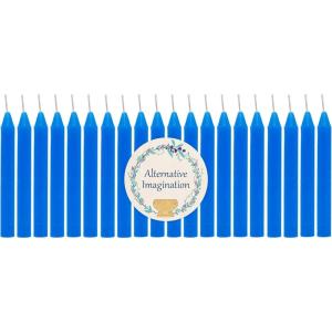 imageSet of 20 Blue Unscented 4 Inch Tall Chime Candles Altar Spell
