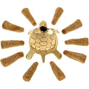 imageTurtle Incense Burner with 10 Palo Santo Incense Cones  475quot Brass Burner for Cone Incense Sticks Meditation Accessories Spiritual Room Decor Witchcraft Supplies Smudge Kit Witchy Home DecorBrass Turtle with Palo Santo Cones