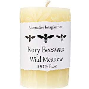 imageWild Meadow Beeswax Candles  3x4 Beeswax Pillar Candles Naturally Whitened ampamp Additive Free  40 Hours  Smokeless Dripless Unscented  for Home Decor Gifts  1 Pack  Alternative ImaginationWhite Ivory