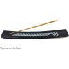 imageIncense Holder with Peace Sign  Wooden Tray Incense Burner Holder with Brass Inlay  for Incense Sticks Meditation Accessories Room Decor  10 InchesBlack with Om