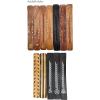imageIncense Holder with Peace Sign  Wooden Tray Incense Burner Holder with Brass Inlay  for Incense Sticks Meditation Accessories Room Decor  10 InchesTwo Tone Stripes