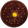 imagePentagram Incense Holder  Handcrafted Incense Burner fits 15 Incense Sticks and 1 Incense Cone  Carved Wood Brass Holders  5 Inches Wide