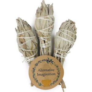 imageWhite Sage Smudge Sticks  Pack of 3 Torch Style Bundles  4quot Long  Natural Incense for Spiritual Cleansing Witchcraft Supplies Sage Smudge Kit Spiritual Gifts