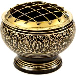 imageBlack Brass Incense Holder  Decorative Incense Burner for Resin Cones Witchcraft Supplies Meditation Accessories Spiritual Gifts Home Decor Boho Room Decor  2quot Tall  Alternative ImaginationBlack